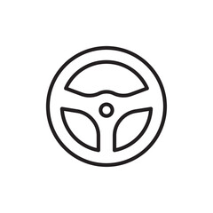 car Steering wheel icon Simple thin outline