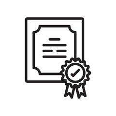 Certification diploma icon Simple thin outline