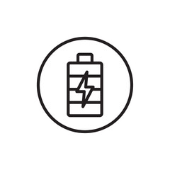 Charging battery icon Simple thin outline