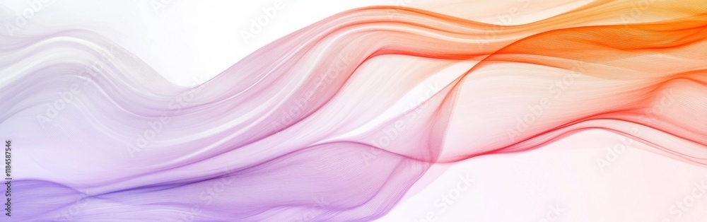 Poster Abstract pencil strokes create flowing patterns in coral and lavender, showcasing balance and simplicity