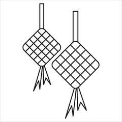 Ketupat icon outline vector