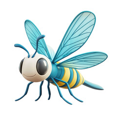 Obraz premium Playful Cartoon Snakefly Icon in 3D Style Against a Clean transparent background