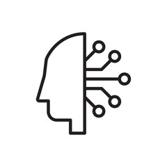 Cyborg icon Simple thin outline