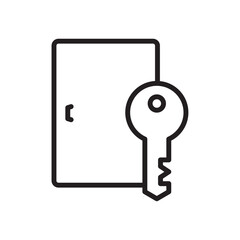 Door key icon Simple thin outline