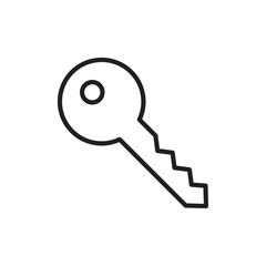 Door key icon Simple thin outline