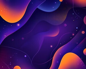 Abstract Background Purple Orange Flowing Design