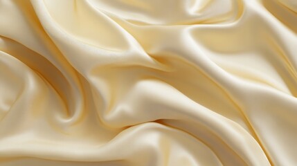 Soft beige fabric draping gracefully with smooth, flowing textures for a serene aesthetic