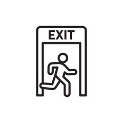 Emergency exit icon Simple thin outline