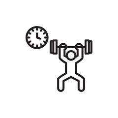 exercise time icon Simple thin outline