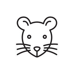 Face of mouse icon Simple thin outline
