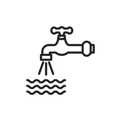 Faucet tap water icon Simple thin outline