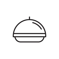 Food Tray and Cover icon Simple thin outline