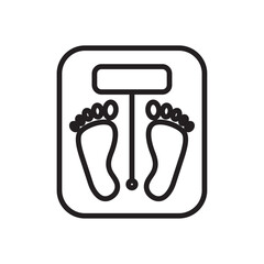 Footprint on weight scale icon Simple thin outline