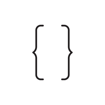 Font brackets icon Simple thin outline