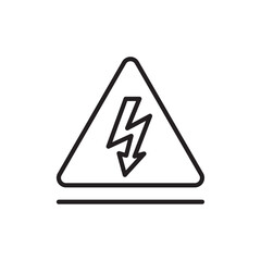 High voltage icon Simple thin outline