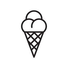 ice cream cone icon Simple thin outline