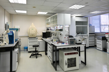 In the scientific biological laboratory.
