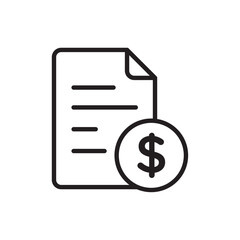 Invoice document icon Simple thin outline