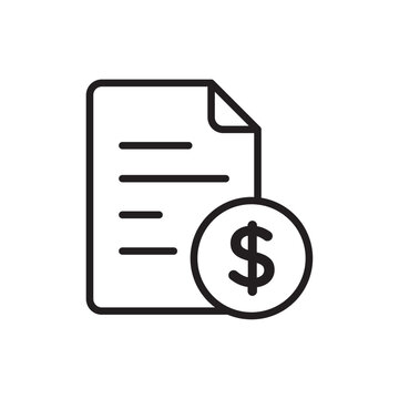 recommend clip art: Invoice document icon Simple thin outline