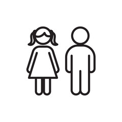 Kids or children icon Simple thin outline