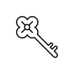 Magic Key icon Simple thin outline