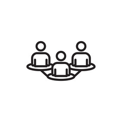 Modern teamwork icon Simple thin outline