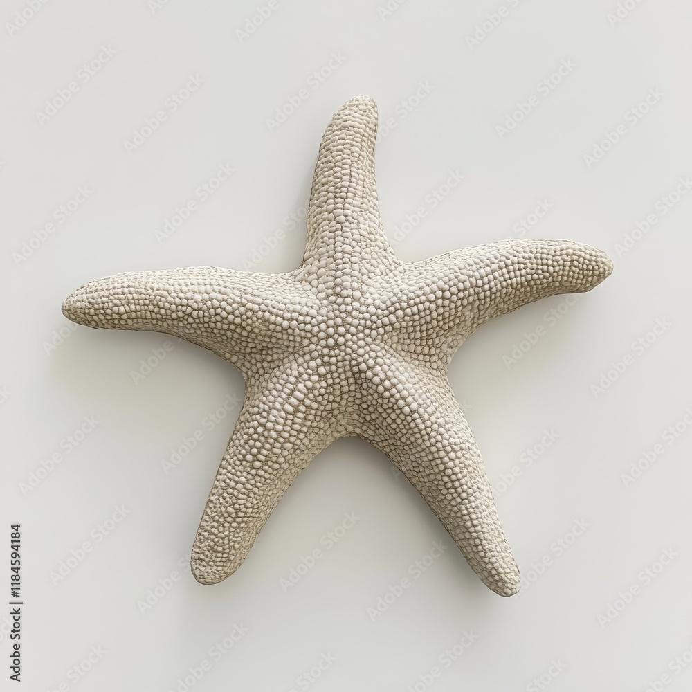 Poster Detailed starfish with textured arms displayed against a plain white background highlighting its unique patterns