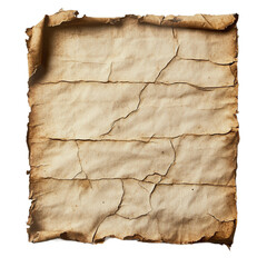 Fototapeta premium A piece of old parchment with cracks and discoloration.