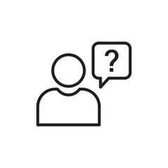Person asking question icon Simple thin outline