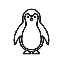Penguin icon Simple thin outline