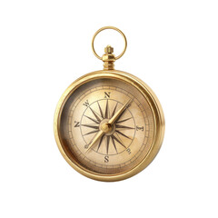 Antique Bronze Compass on Isolated Clean transparent background for Navigation and Adventure Themes