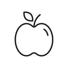 Red apple icon Simple thin outline