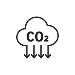 Reduce carbon dioxide co2 icon Simple thin outline