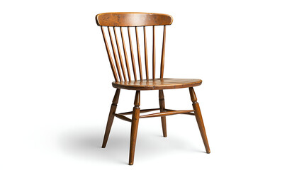 A wooden chair with a wooden back and a wooden seat
