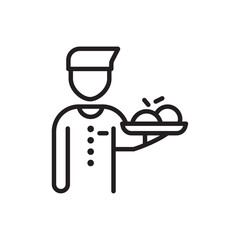 restaurant Waiter icon Simple thin outline