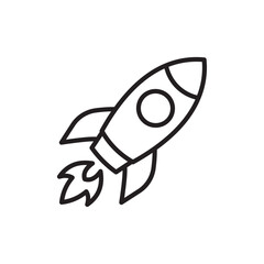 Rocket icon Simple thin outline