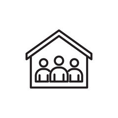 roommates icon Simple thin outline