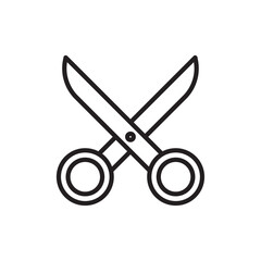 Scissors cutting icon Simple thin outline