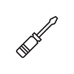 Screwdriver icon Simple thin outline