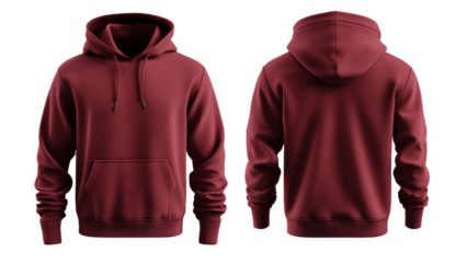 Stylish maroon hoodie with front pocket and adjustable hood