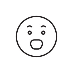 Shocked face icon Simple thin outline