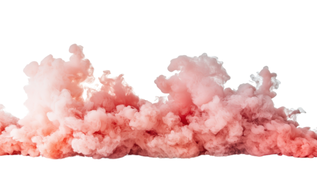 Soft pink smoke billowing against transparency background, creating dreamy atmosphere