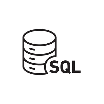 SQL server icon Simple thin outline