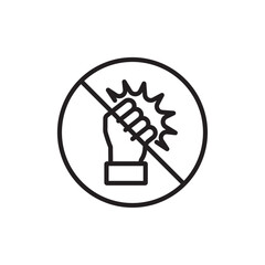 Stop violence icon Simple thin outline