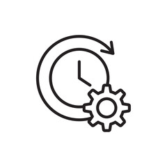 Time management icon Simple thin outline