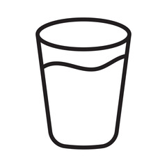 Water glass icon Simple thin outline