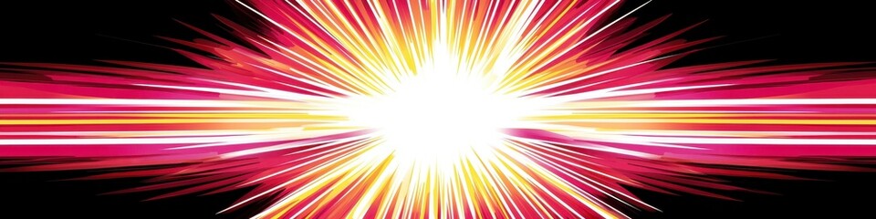 Fototapeta premium Dynamic Red and Yellow Light Burst Explosion Abstract Energy Star Background