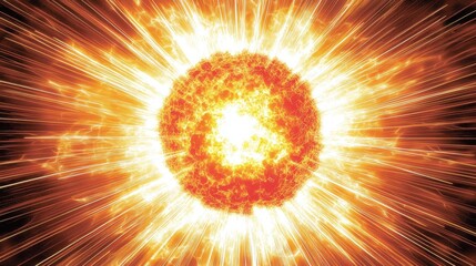 Obraz premium Fiery Explosion Bright Energy Burst Glowing Plasma Intense Radiance Fireball Image