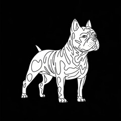 Fototapeta premium Stylized illustration of a strong, confident dog on a black background.