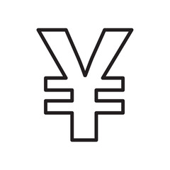 Obraz premium Yen sign icon Simple thin outline